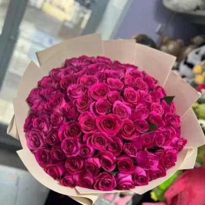 Малиновые розы 50 см — миниатюра 1